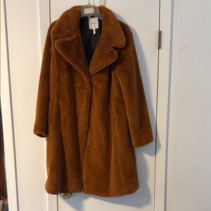Avec Les Filles Brown Teddy Jacket Plush Oversized Style